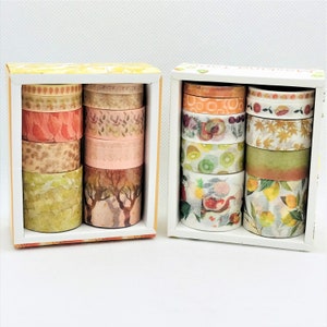 10 stuks set, washi tape, masking tape. Zomer, fruit, citroenen, perzik, kiwi, perzik, sinaasappel. Herfst, herfst, bomen, bladeren
