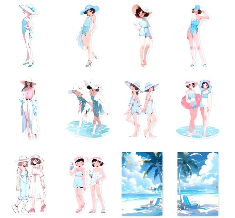 Summer Memories. Summer is Here Girls at the Beach. Girls in Swimsuit