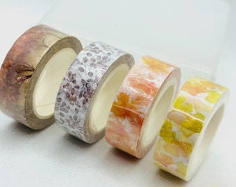 1pcs, fall, autumn, leaves, gingko biloba, forest, trees, pinecone, washi tape