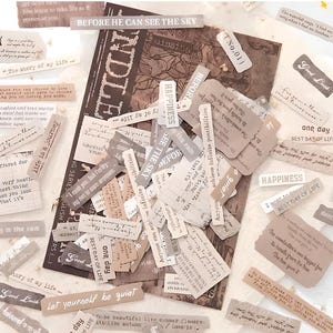 60 Papiersticker. Worte. Buchstaben. Positiv Denken. Handschrift. Schreibschrift. Merkzettel. Erinnerung. Scrapbooking. Planer. Journaling