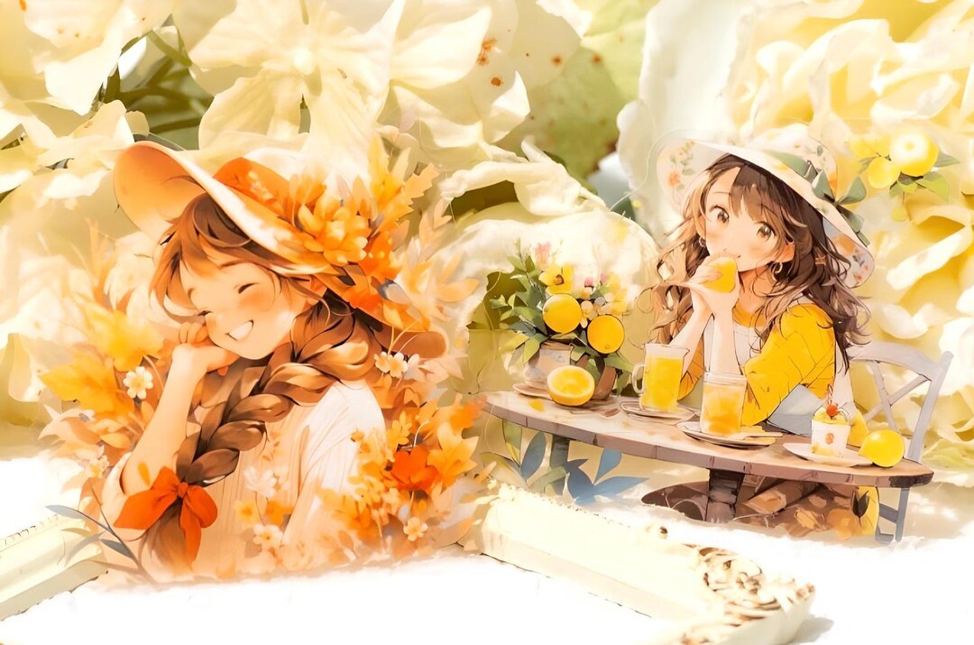 20 Anime, Little Girl, Kids Stickers. Retro. Happy Girls