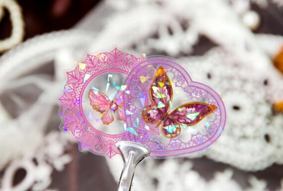 3D Adhesive Butterflies Stickers – Pink Iridescent, 12 Pieces In 3 Sizes, Removable For Decor & Parties - View #6