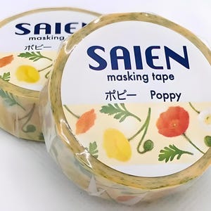 SAIEN Japanese brand Washi Tapes. Poppy