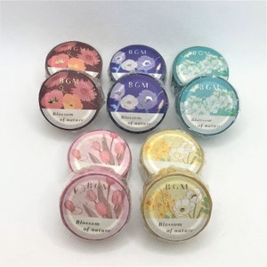 NIEUW. Washi-tape voor achtergrondmuziek. Japanse washitape. Voorjaar 2022. Goudfolie. Zilverfolie. Bloesems van de natuur. Bloemen. Tulp. Papaver. Anemoon: