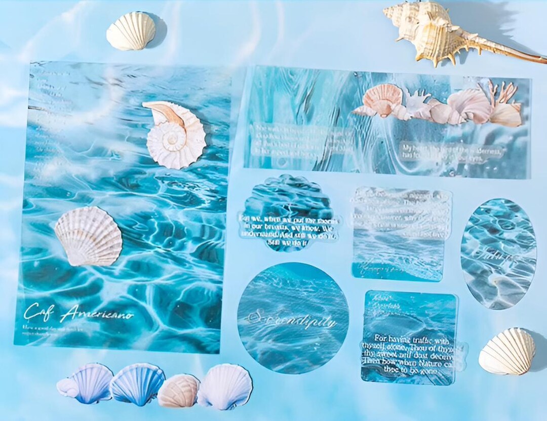 25 Stickers. Deep Ocean. Marine Life. Seashells. Water. Ripple ...