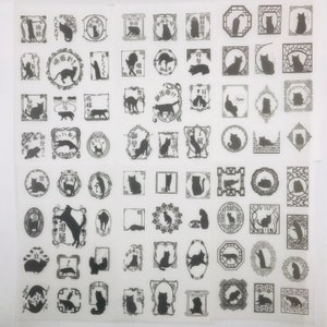 3 designs. Cats. Birds. 6 sheets, precut, washi paper stickers.