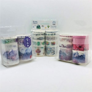 6pcs, 8pcs, 10pcs set, washi tape. Sakura. Cerisiers. Montagnes. Lanternes. Glycine. Lama. Cactus. Attrape-rêves