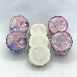 1 STKS, achtergrondmuziek, Japanse washitape. Zilver- en goudfolie. Planeten, sterrenbeeld, maan, kersenbloesems, dierenriem