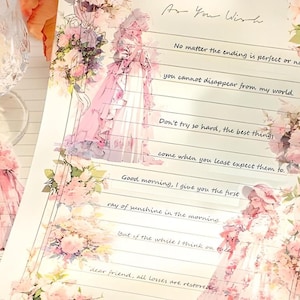 15 PET stickers. Fantasy. Anime. Girl. Fairytale. Magic. Flowers. Princess.