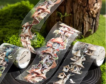 Treehouse. Fantasy. Forest. MAgical. PET tape. Stationery. Scrapbooking.