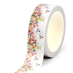 Lentebloemen. Kolibrie. Vogels. Kevers. Washi-tape.
