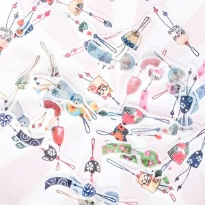 40 mini washi paper stickers. Japanese wind chimes.