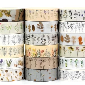 1 rol. Planten. Keukenkruiden. Bladeren. Herfst. Lente. Ingrediënten voor het koken. Washi-tape