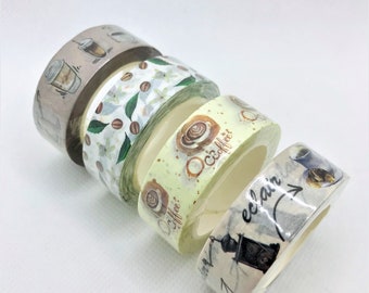 1pcs, coffee beans, coffee drinks, washi tape.