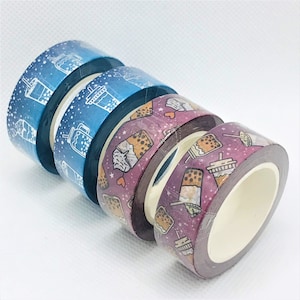 1pcs, silver foil, masking tape, washi tape. Boba tea. Bubble tea. Milk tea. Coffee.
