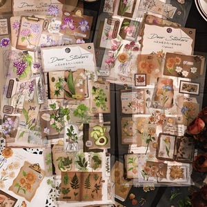 3 feuilles d'autocollants PET. Haute définition. Fleurs. Journalisation. Scrapbooking. Déco. Embellissement. Papeterie