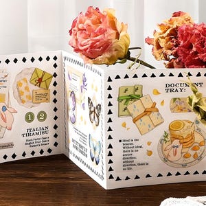 4 motifs, 1 bande, kawaii, artiste, lapin, lapin, fruit, PET, autocollants non découpés. Des papillons. Papeterie.