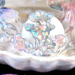 20 Silberfolie, facettiert, marine, PET-Sticker. Qualle. Korallen. Seestern. Muscheln.