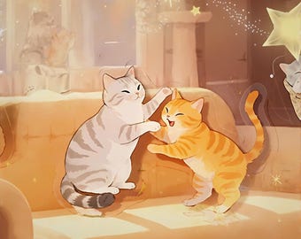30 kattenstickers. PET-stickers. Briefpapier. Het dagelijks leven. Kattenleven. Scrapbooken. Planner. Oranje kat.