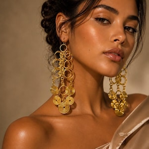 Long Chandelier Spiral aluminum earrings