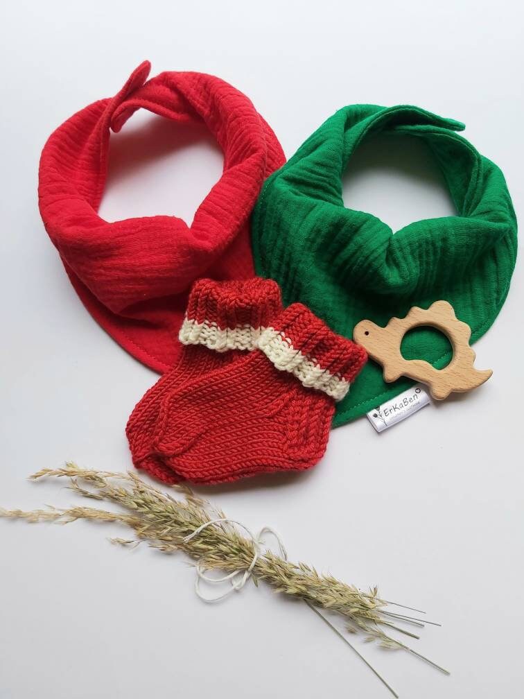 Gauze Bandana Bib Bunny Teether Gauze Baby Gift Set in Yellow Baby Gift