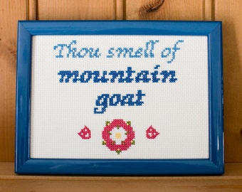 Shakespearean Insult - Thou smell of mountain goat - PDF PATTERN ONLY