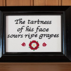 The tartness of his face sours ripe grapes PDF PATTERN ONLY - From Shakespearean insults series