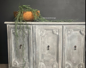 SOLD - Solid wood buffet with French inspired finish