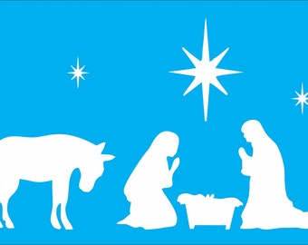 Nativity stencil | Etsy