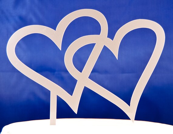 Two Hearts Wedding Cake Topper Double Heart Wedding Cake Etsy