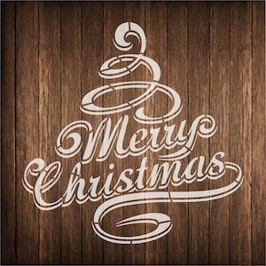 Merry Christmas Stencil for wood signs, Merry Christmas Tree stencil, reusable Merry Christmas stencil, Christmas Tree stencil