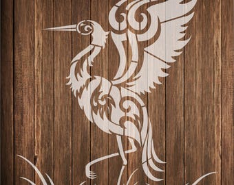 Heron Bird stencil - Reusable stencil - available in different sizes - standing bird stencil