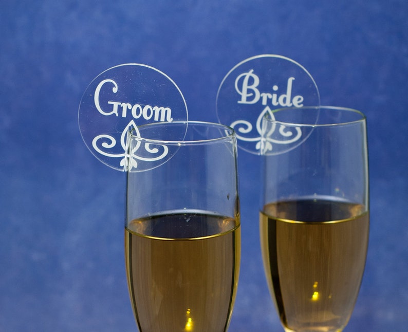 Champagne Glass Name Tags Champgne Charms Engraved With Etsy