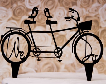 Bicycle for Two wedding cake topper with We Do in the wheels - We Do Bicyce for two cake topper - bike for two wedding cake topper