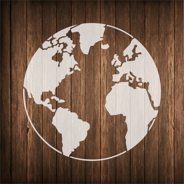 World Globe map stencil. world map on a globe resuseable stencil, globe stencil, map stencil