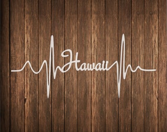 Heartbeat with a Hawaii stencil for signs, Heart beat island stencil, heartbeat stencil, Hawaii stencil