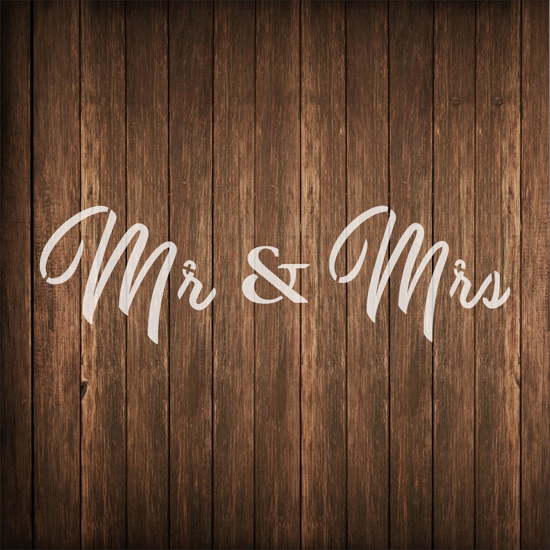 Mr. and Mrs. Wedding Stencil, Reuseable Mr. &amp; Mrs. Wedding Stencil 1 ...