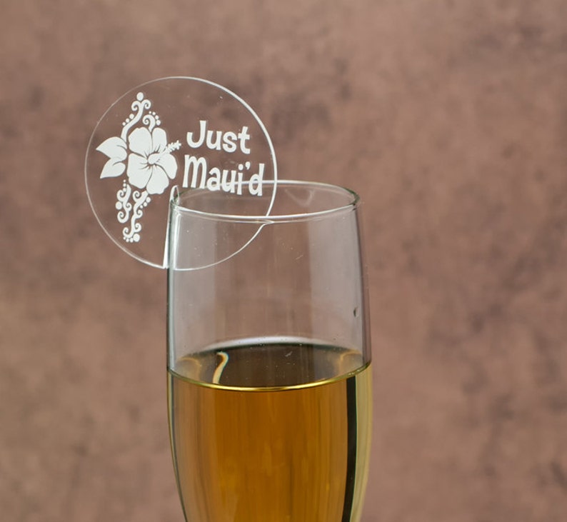 Champagne Glass Name Tags and Charms Hawaii Themed Just Etsy