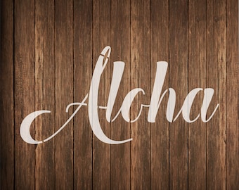 Aloha stencil, reuseable Aloha Hawaii stencil, Hawaii Aloha stencil - several sizes available - Aloha Hawaii stencil
