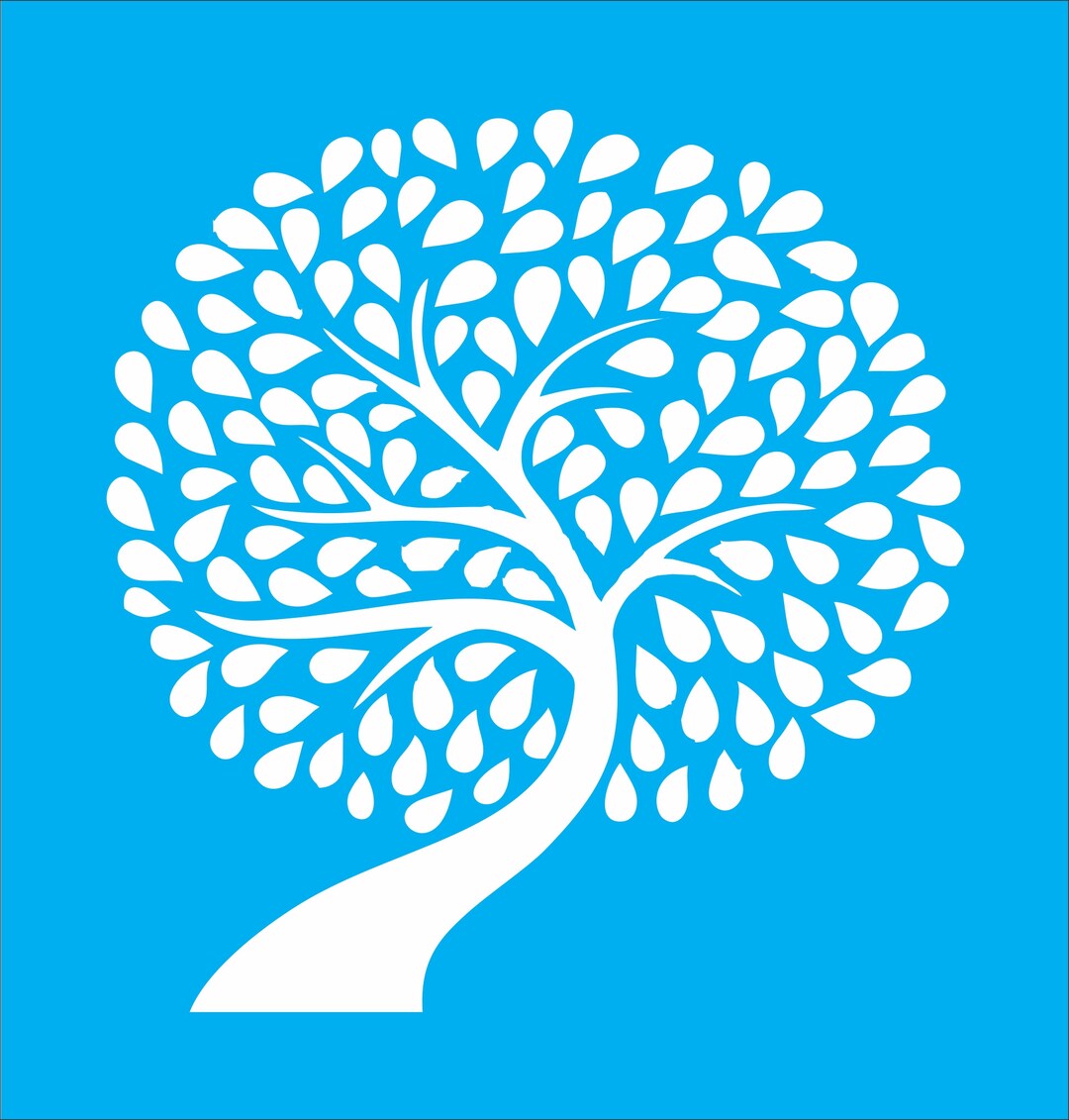 Tree Stencil - Tree With Leaves Stencil - Leaves Stencil - Wedding ...