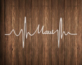 Heartbeat with a Hawaii stencil for signs, Heart beat island stencil, heartbeat stencil, Hawaii stencil