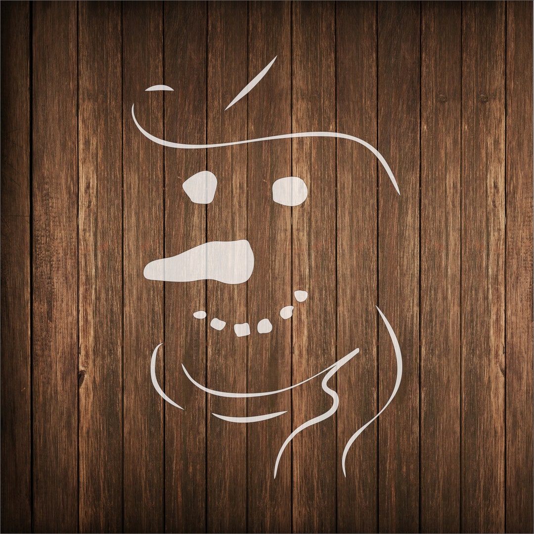 Country Christmas Snowman Face Stencil - Snowman Stencil - Cowboy ...