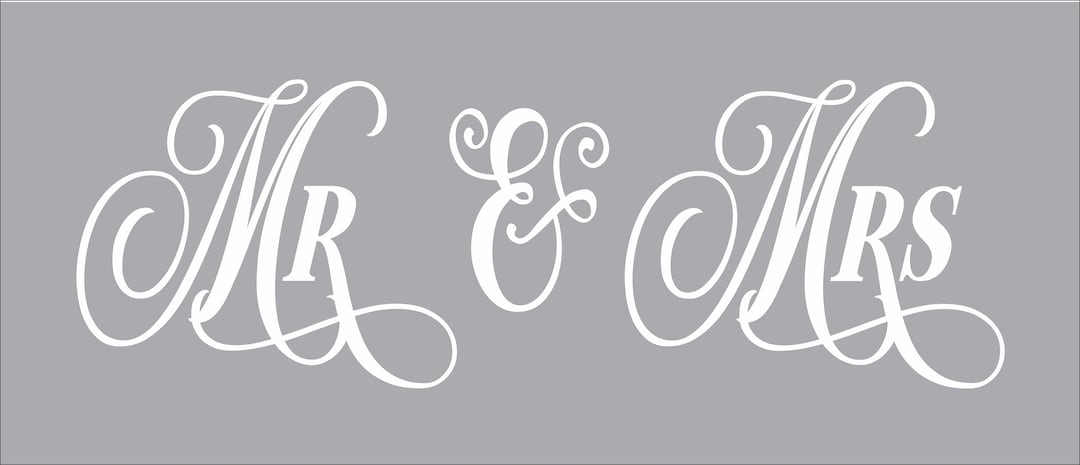 Mr. &amp; Mrs. Wedding Stencil - Mr. and Mrs. Wedding Stencil - Wedding ...