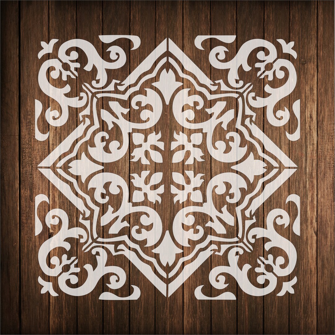 Tile Wall Stencil Repeatable Pattern, Wall Stencil Pattern 2 Repeatable ...