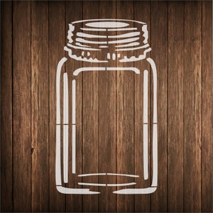 a stencil of an empty mason jar with the lid on