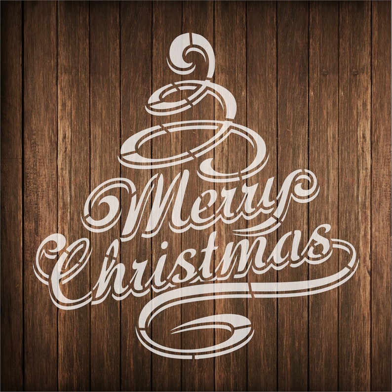 Merry Christmas Stencil 