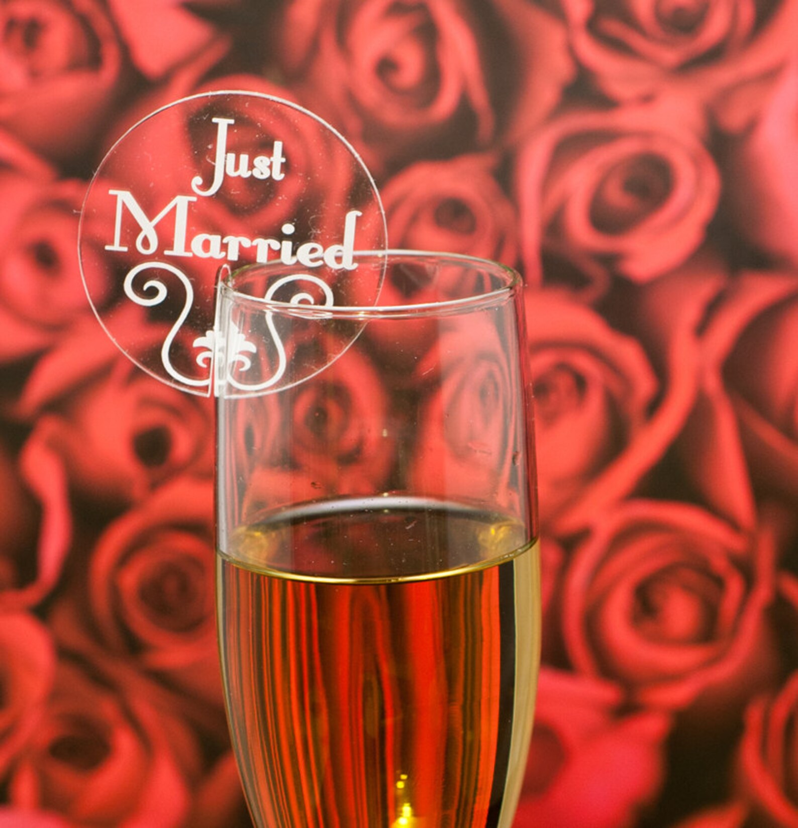 Champagne Glass Name Tags and Charms Just Married With Etsy
