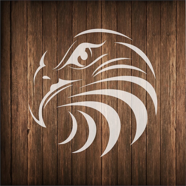 Tribal eagle head stencil, Tribal bird stencil, Tribal animal stencil, eagle head stencil