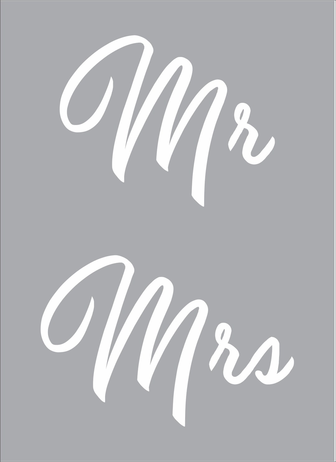 Mr. Mrs. Wedding Stencils Set 3 - Reusable Wedding Stencil - Wedding Mr ...