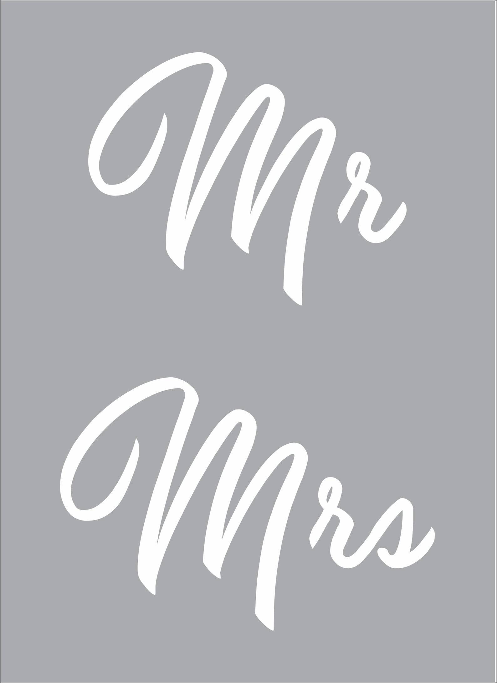 Mr. Mrs. Wedding Stencils Set 3 Reusable Wedding Stencil Etsy